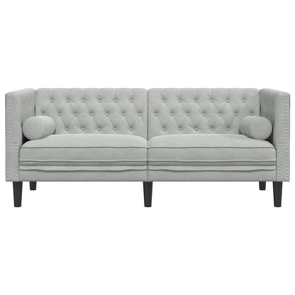vidaXL Sofa Light Grey 174 x 74.5 x 70.5 cm Velvet