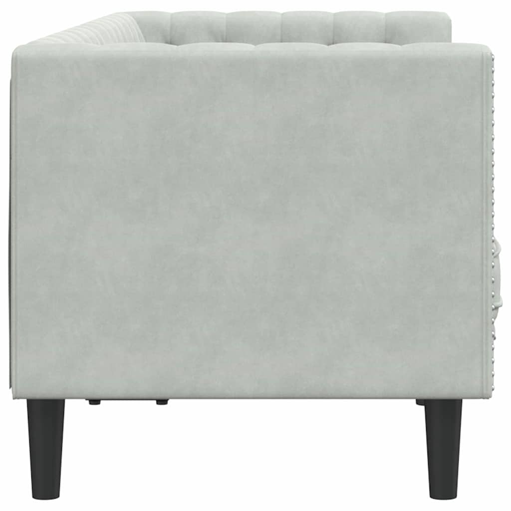 vidaXL Sofa Light Grey 174 x 74.5 x 70.5 cm Velvet