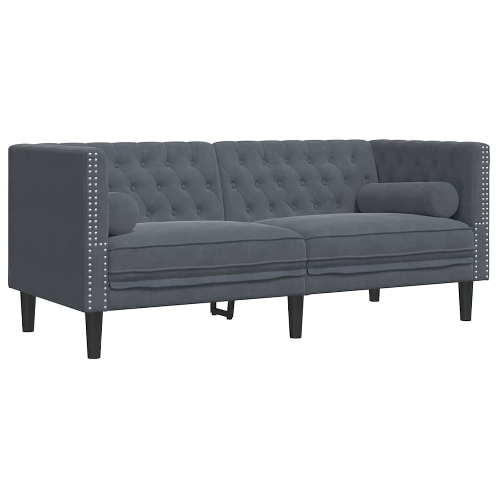 vidaXL Sofa Dark Grey 174 x 74.5 x 70.5 cm Velvet