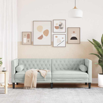 vidaXL Sofa Light Grey 194 x 74.5 x 70.5 cm Velvet