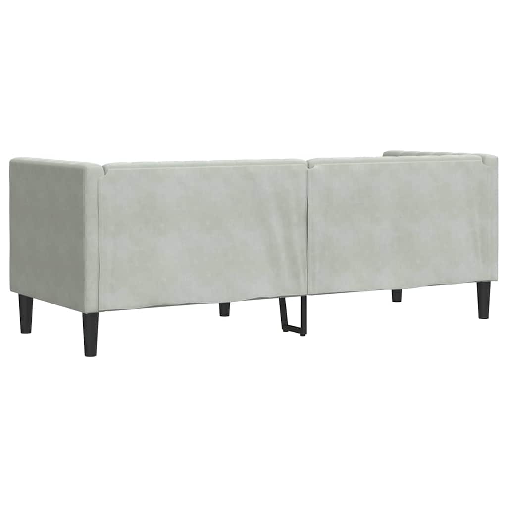 vidaXL Sofa Light Grey 194 x 74.5 x 70.5 cm Velvet