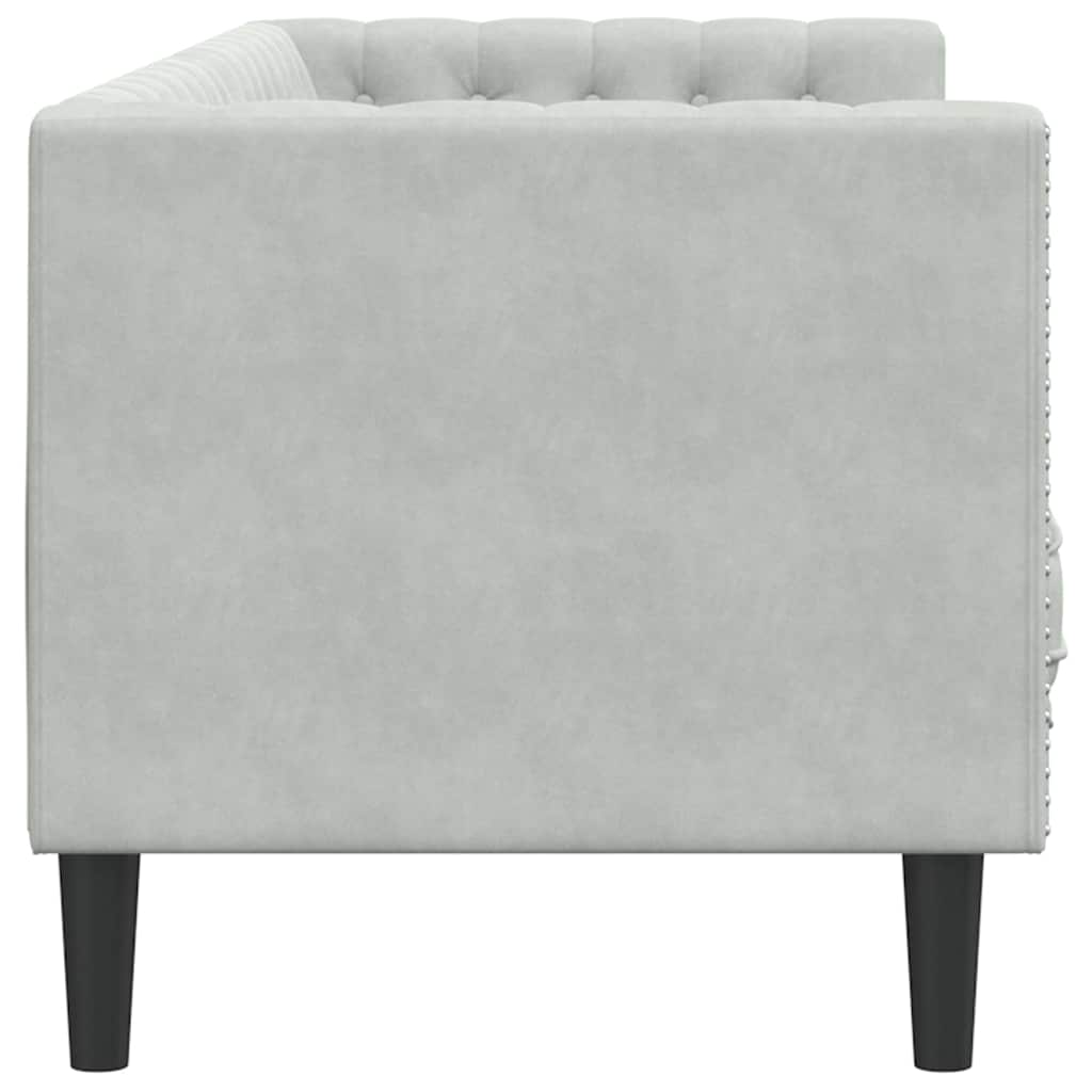 vidaXL Sofa Light Grey 194 x 74.5 x 70.5 cm Velvet