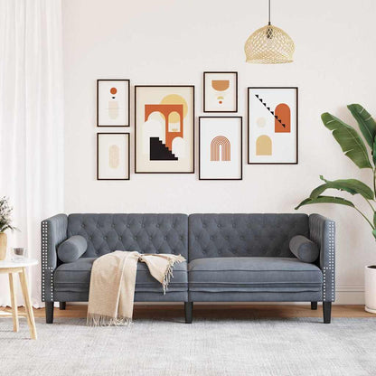 vidaXL Sofa Dark Grey 194 x 74.5 x 70.5 cm Velvet