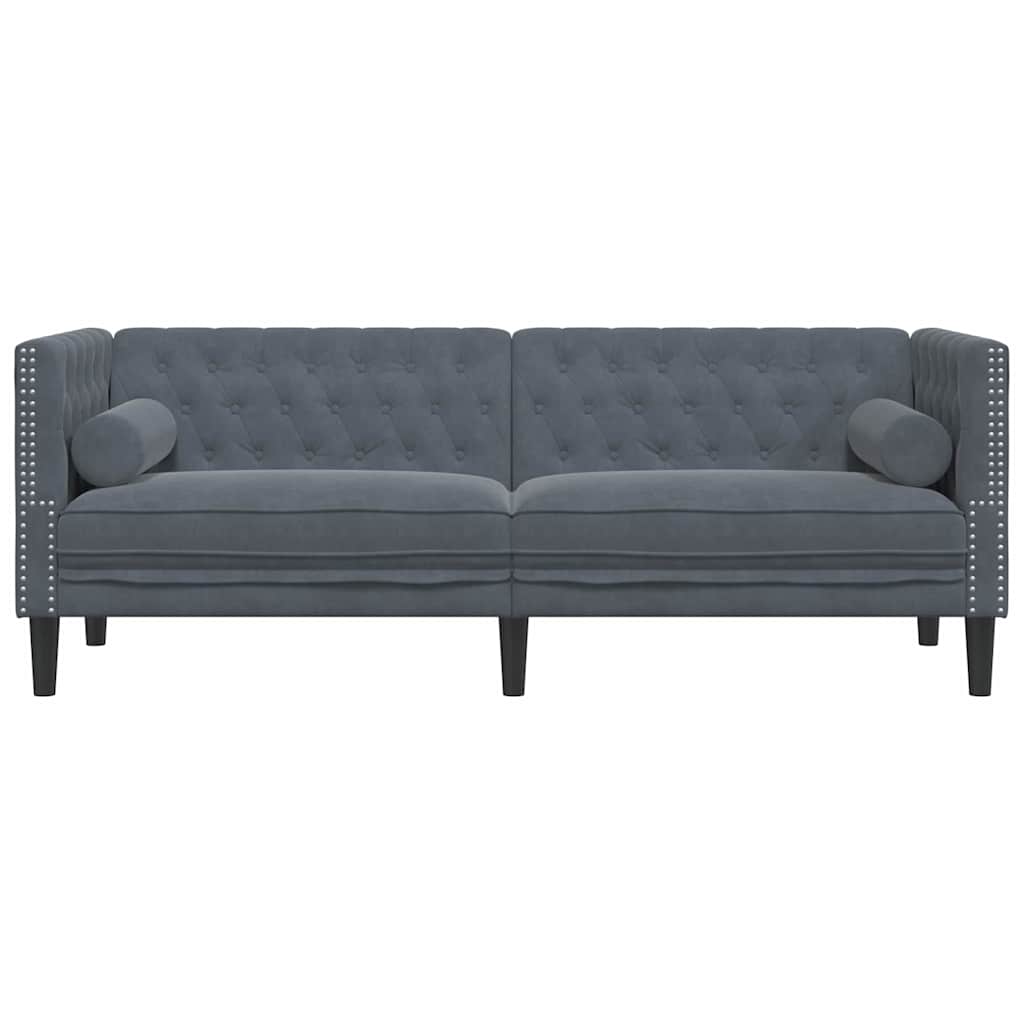 vidaXL Sofa Dark Grey 194 x 74.5 x 70.5 cm Velvet