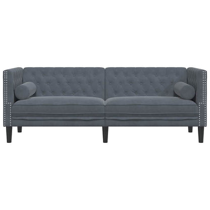 vidaXL Sofa Dark Grey 194 x 74.5 x 70.5 cm Velvet