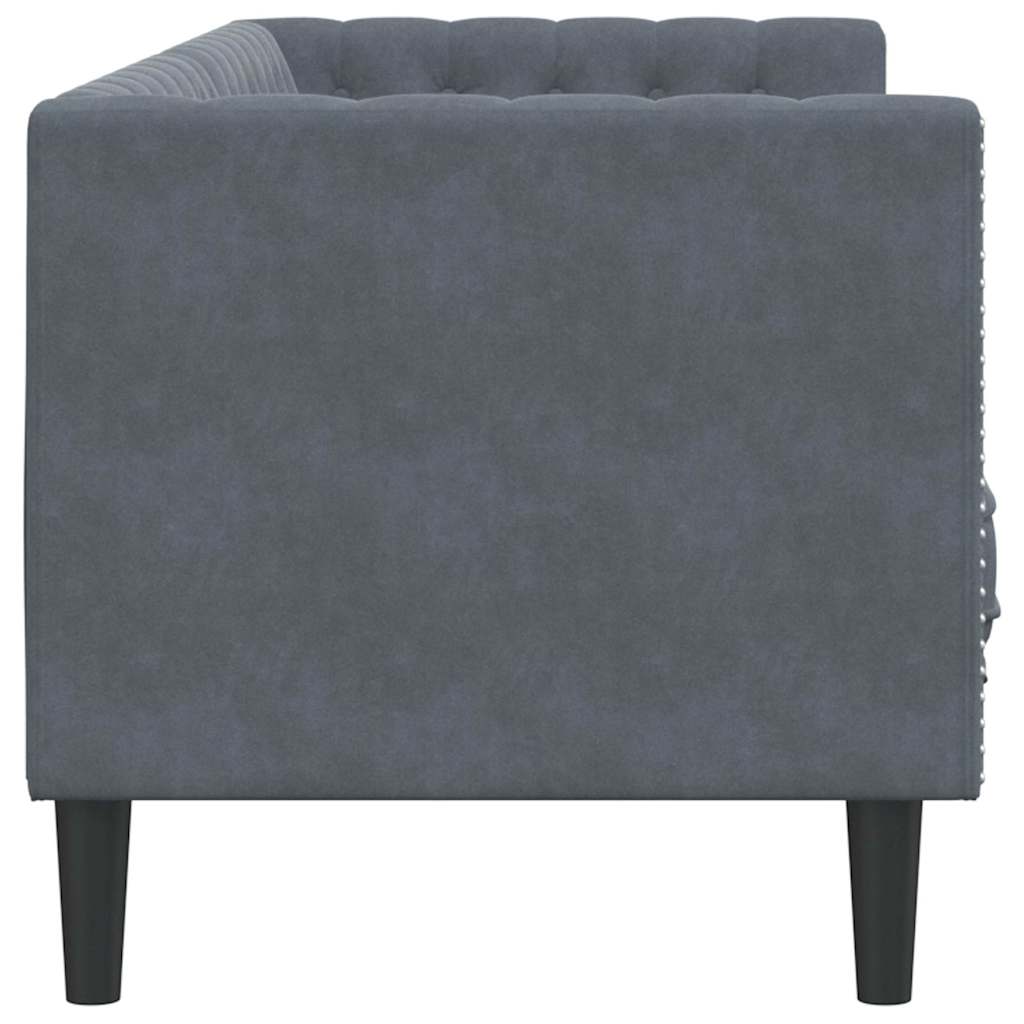 vidaXL Sofa Dark Grey 194 x 74.5 x 70.5 cm Velvet