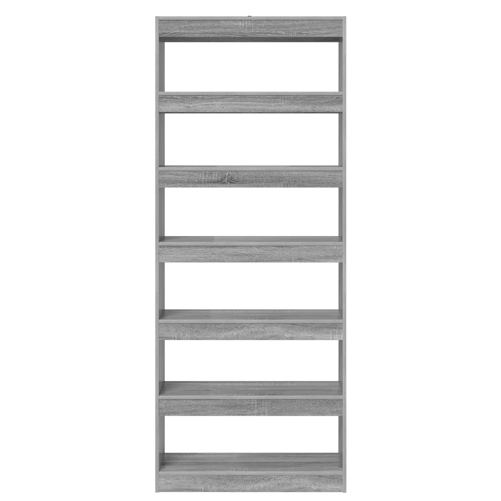 vidaXL Book Cabinet 6-Tier 80 x 30 x 198 cm Engineered Wood - Grey