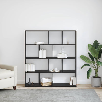 vidaXL Book Cabinet 12-Tier 132 x 29 x 141.5 cm Engineered Wood - Black