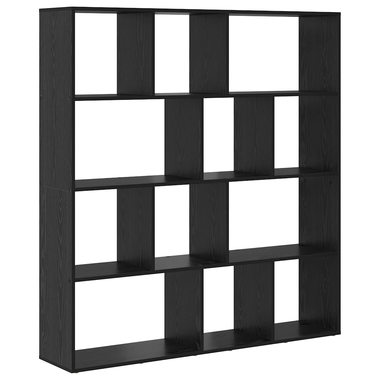 vidaXL Book Cabinet 12-Tier 132 x 29 x 141.5 cm Engineered Wood - Black