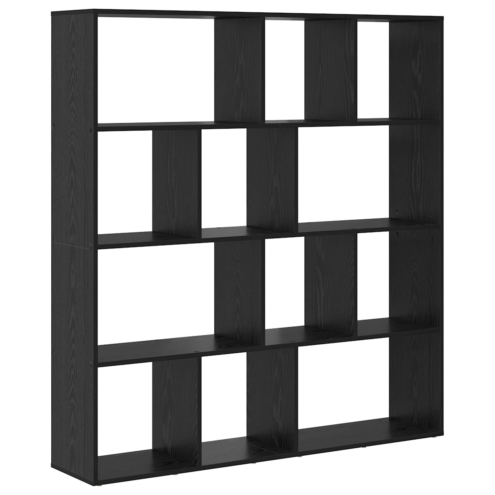 vidaXL Book Cabinet 12-Tier 132 x 29 x 141.5 cm Engineered Wood - Black