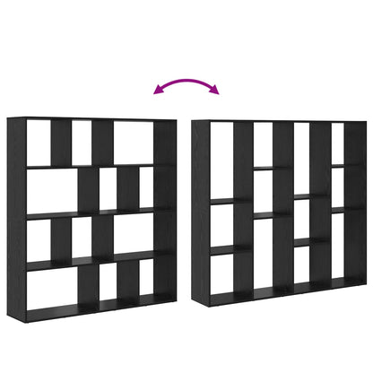 vidaXL Book Cabinet 12-Tier 132 x 29 x 141.5 cm Engineered Wood - Black