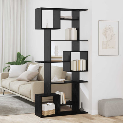 vidaXL Book Cabinet 9-Tier 92 x 29 x 188 cm Engineered Wood Black Oak