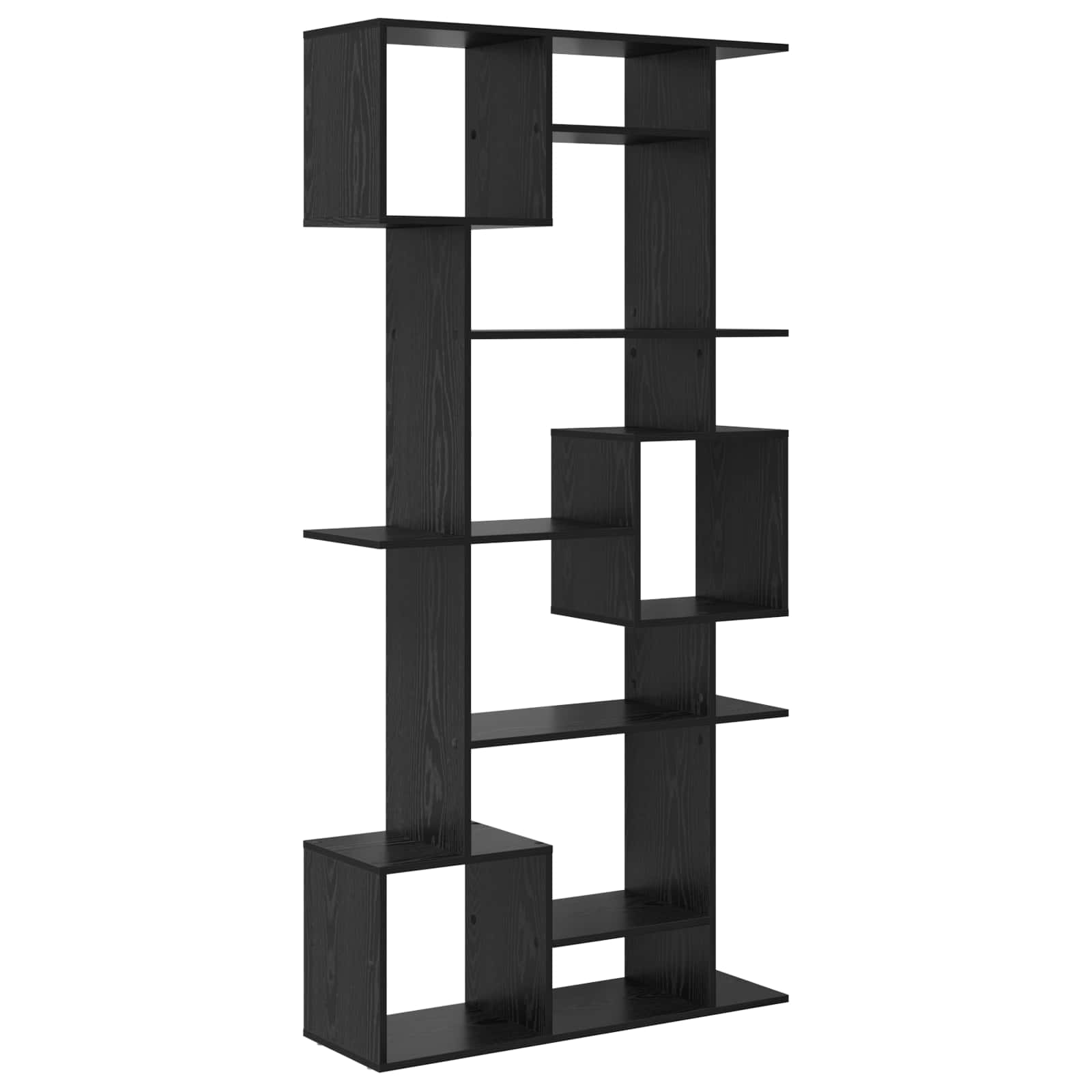 vidaXL Book Cabinet 9-Tier 92 x 29 x 188 cm Engineered Wood Black Oak