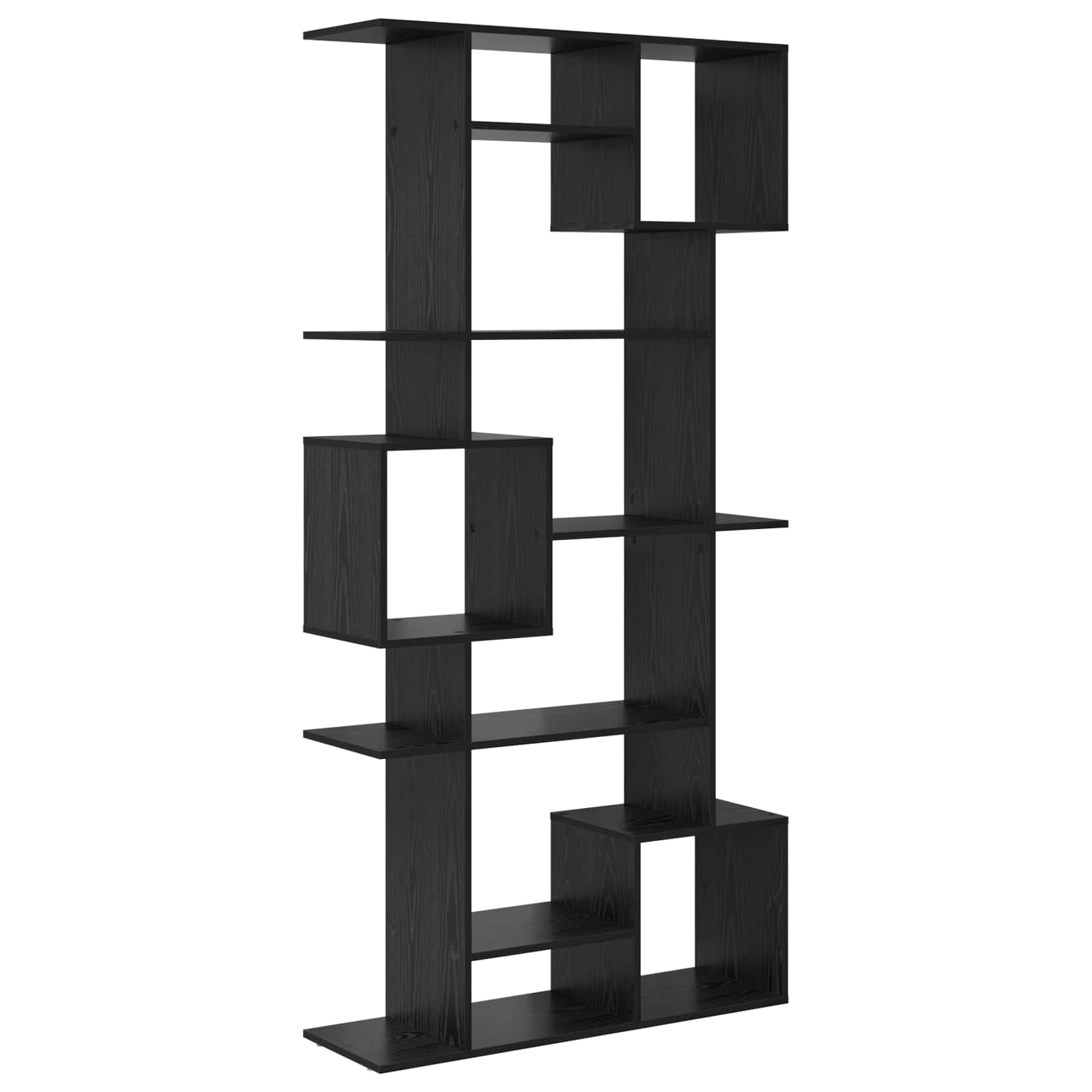 vidaXL Book Cabinet 9-Tier 92 x 29 x 188 cm Engineered Wood Black Oak