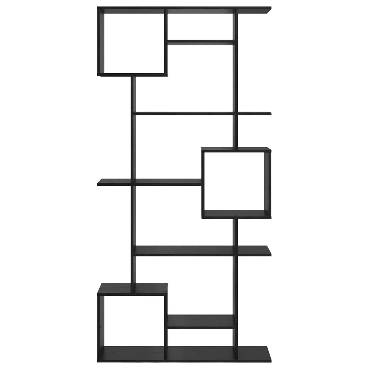 vidaXL Book Cabinet 9-Tier 92 x 29 x 188 cm Engineered Wood Black Oak