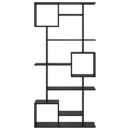 vidaXL Book Cabinet 9-Tier 92 x 29 x 188 cm Engineered Wood Black Oak