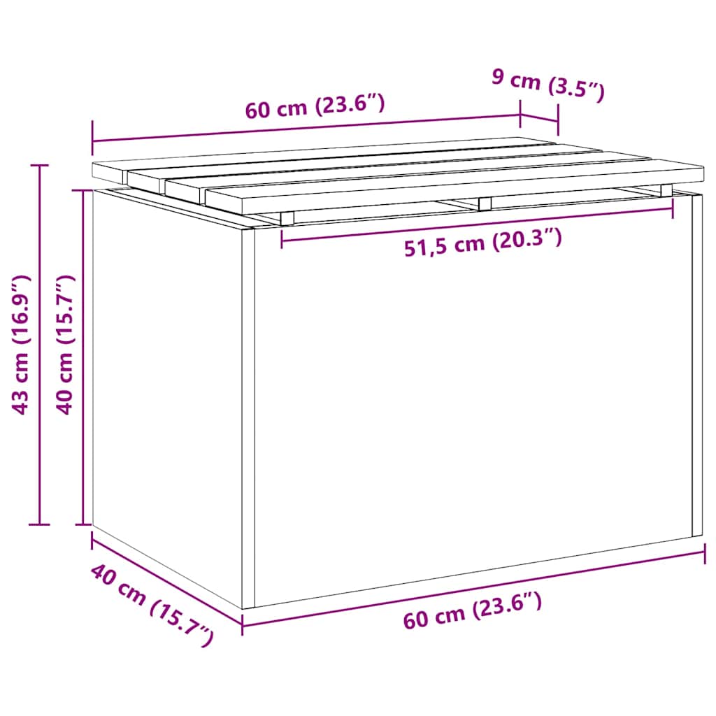 vidaXL Garden Bench Silver 60 x 40 x 43 cm Stainless steel