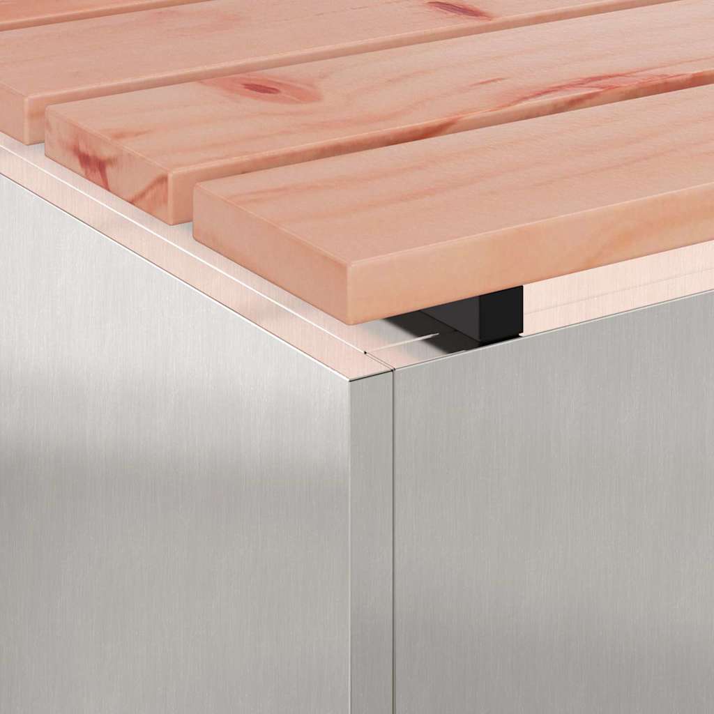 vidaXL Garden Bench Silver 80 x 40 x43 cm Stainless steel
