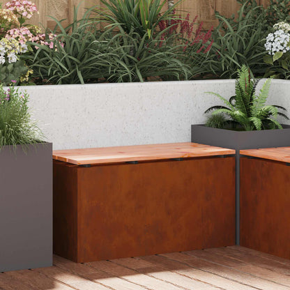 vidaXL Garden Bench 2 -Seater 80 x 40 x43 cm Rusty Rectangular - Brown