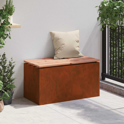 vidaXL Garden Bench 2 -Seater 80 x 40 x43 cm Rusty Rectangular - Brown