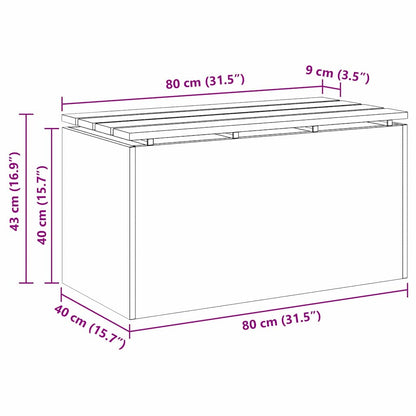 vidaXL Garden Bench 2 -Seater 80 x 40 x43 cm Rusty Rectangular - Brown