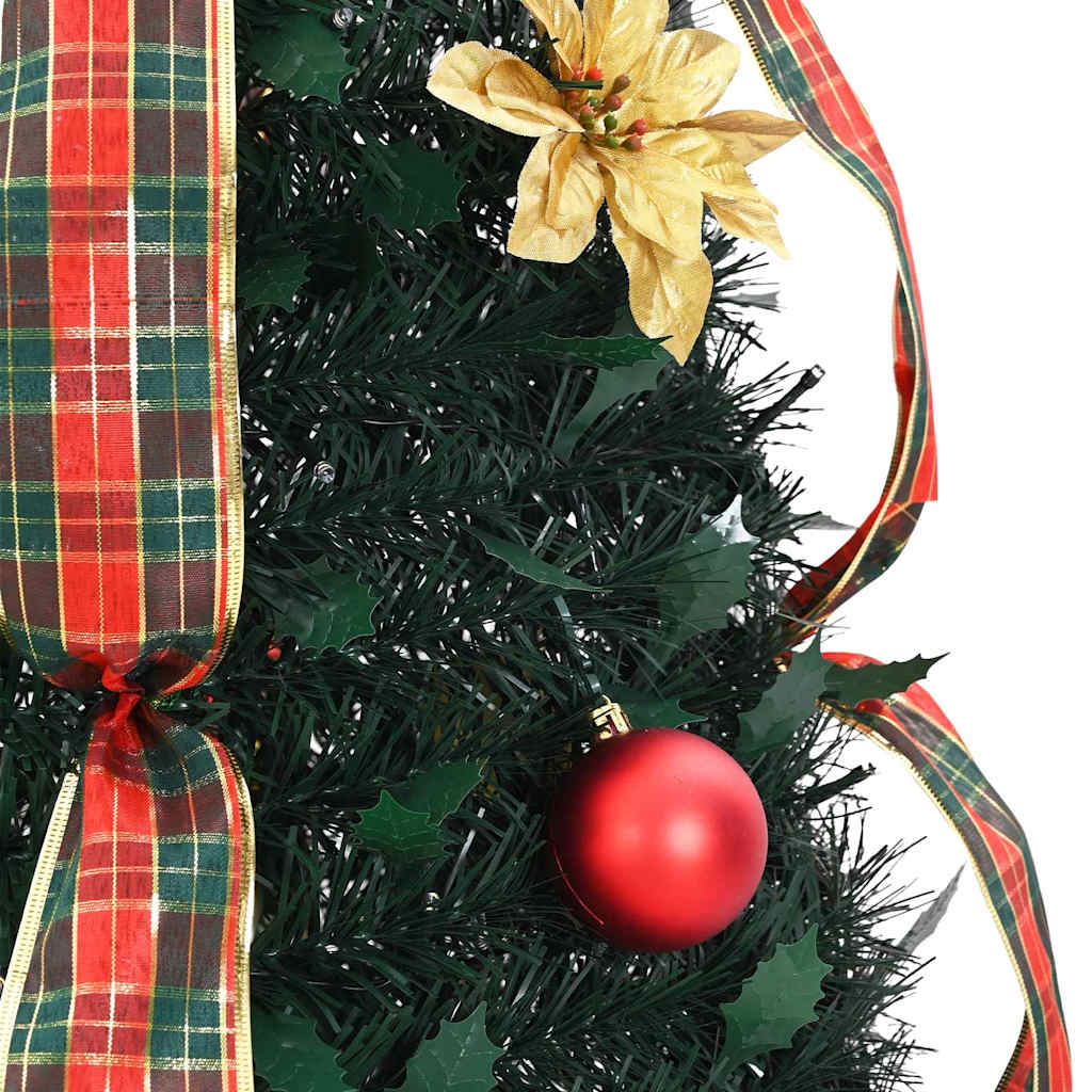 vidaXL Artificial Christmas Tree with 100 LEDs Green 155 cm PVC