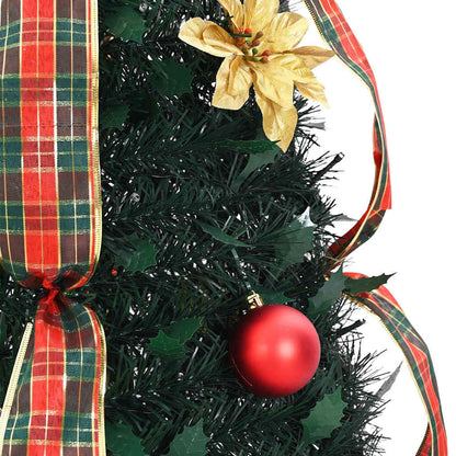 vidaXL Artificial Christmas Tree with 100 LEDs Green 155 cm PVC