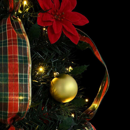 vidaXL Artificial Christmas Tree with 100 LEDs Green 155 cm PVC