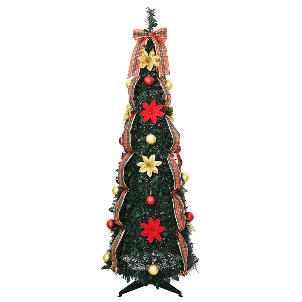 vidaXL Artificial Christmas Tree with 100 LEDs Green 155 cm PVC