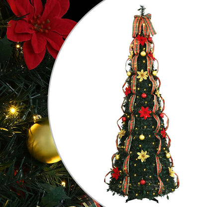 vidaXL Artificial Christmas Tree with 150 LEDs Green 185 cm PVC