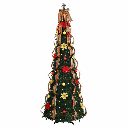 vidaXL Artificial Christmas Tree with 150 LEDs Green 185 cm PVC