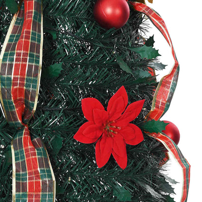 vidaXL Artificial Christmas Tree with 200 LEDs Green 215 cm PVC