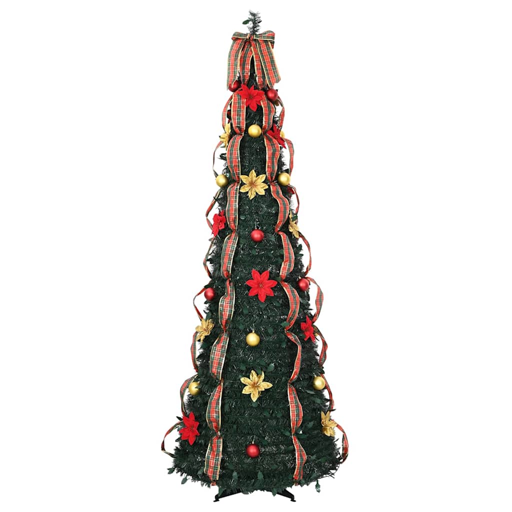vidaXL Artificial Christmas Tree with 200 LEDs Green 215 cm PVC