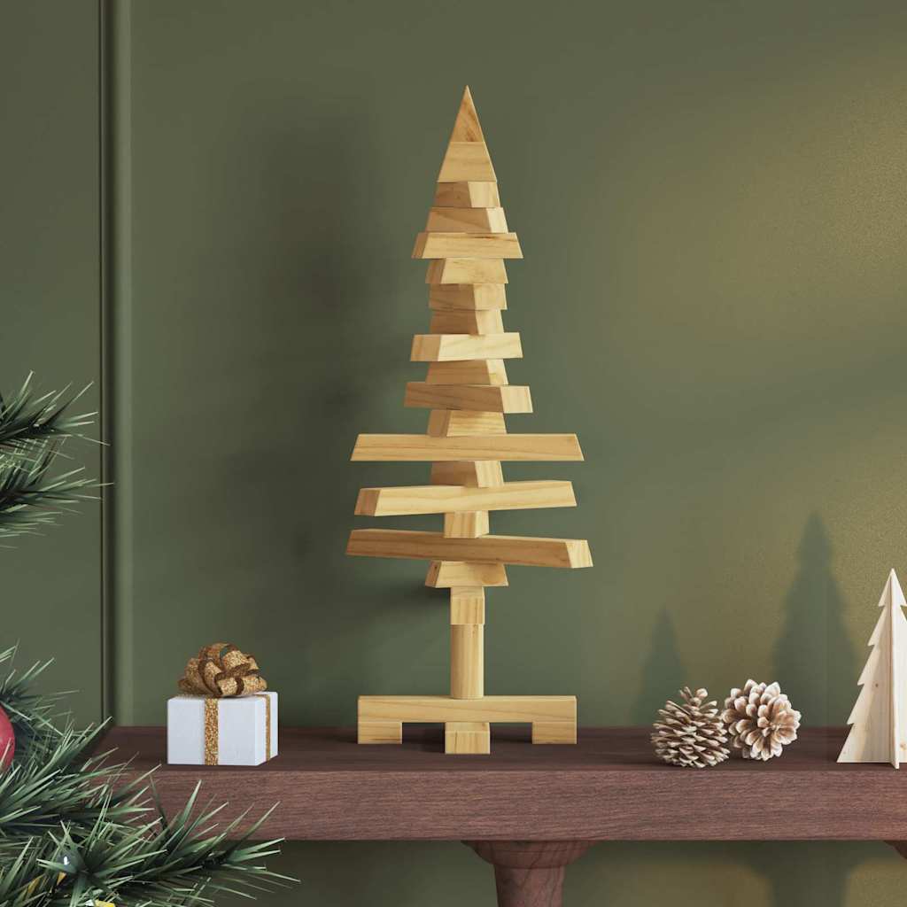 vidaXL Wooden Christmas Tree KOTKA Solid Pine Wood - Brown - 60 cm
