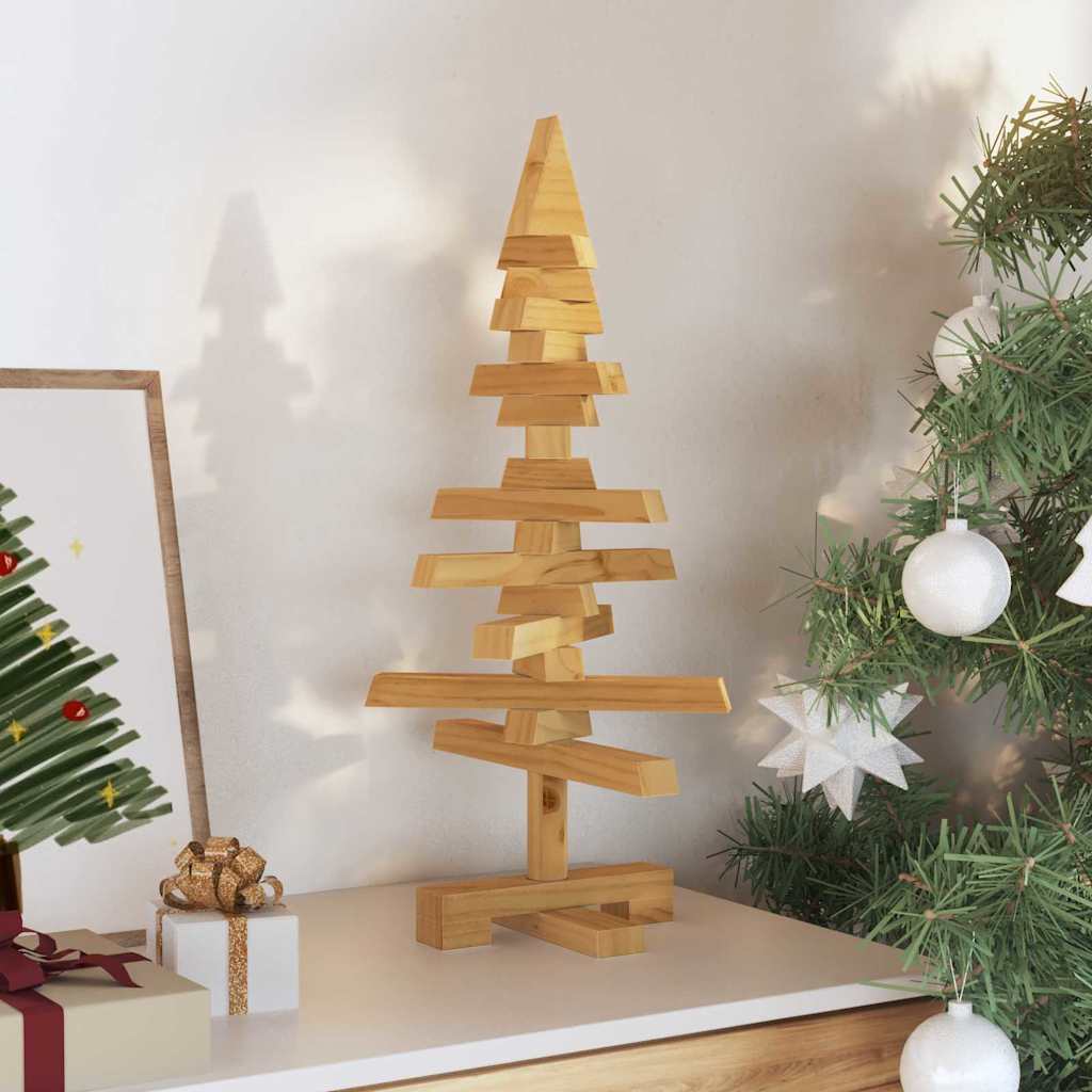 vidaXL Wooden Christmas Tree KOTKA Solid Pine Wood - Brown - 60 cm