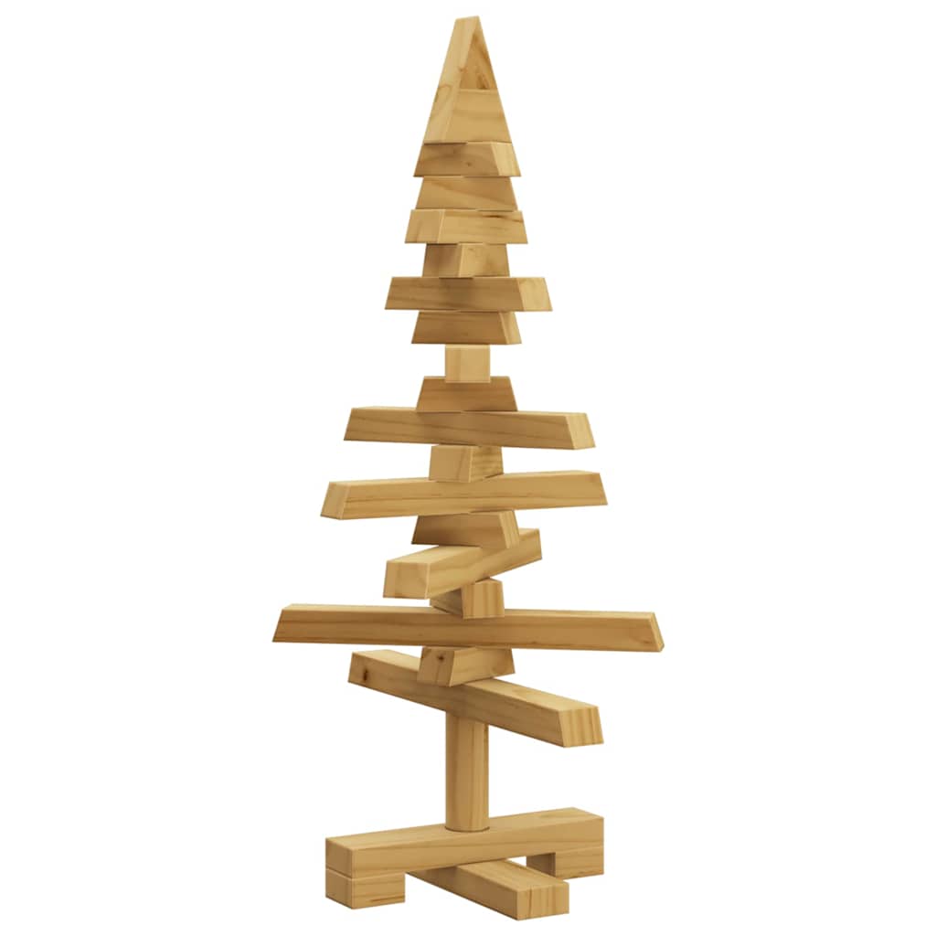 vidaXL Wooden Christmas Tree KOTKA Solid Pine Wood - Brown - 60 cm
