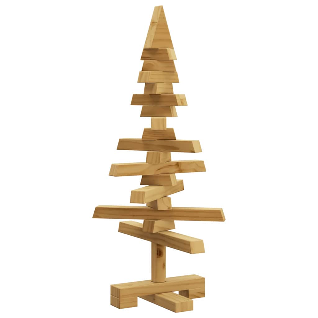 vidaXL Wooden Christmas Tree KOTKA Solid Pine Wood - Brown - 60 cm