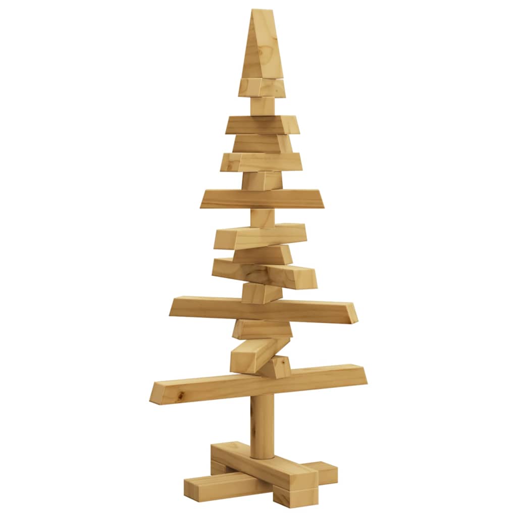 vidaXL Wooden Christmas Tree KOTKA Solid Pine Wood - Brown - 60 cm