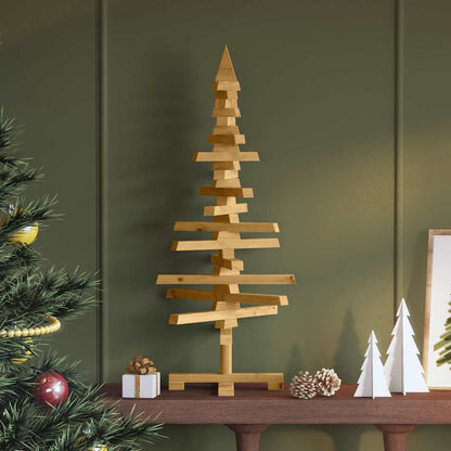 vidaXL Wooden Christmas Tree KOTKA Solid Pine Wood - Brown - 90 cm