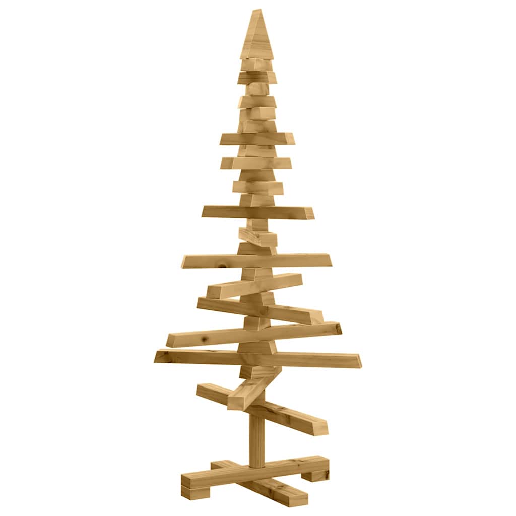 vidaXL Wooden Christmas Tree KOTKA Solid Pine Wood - Brown - 90 cm