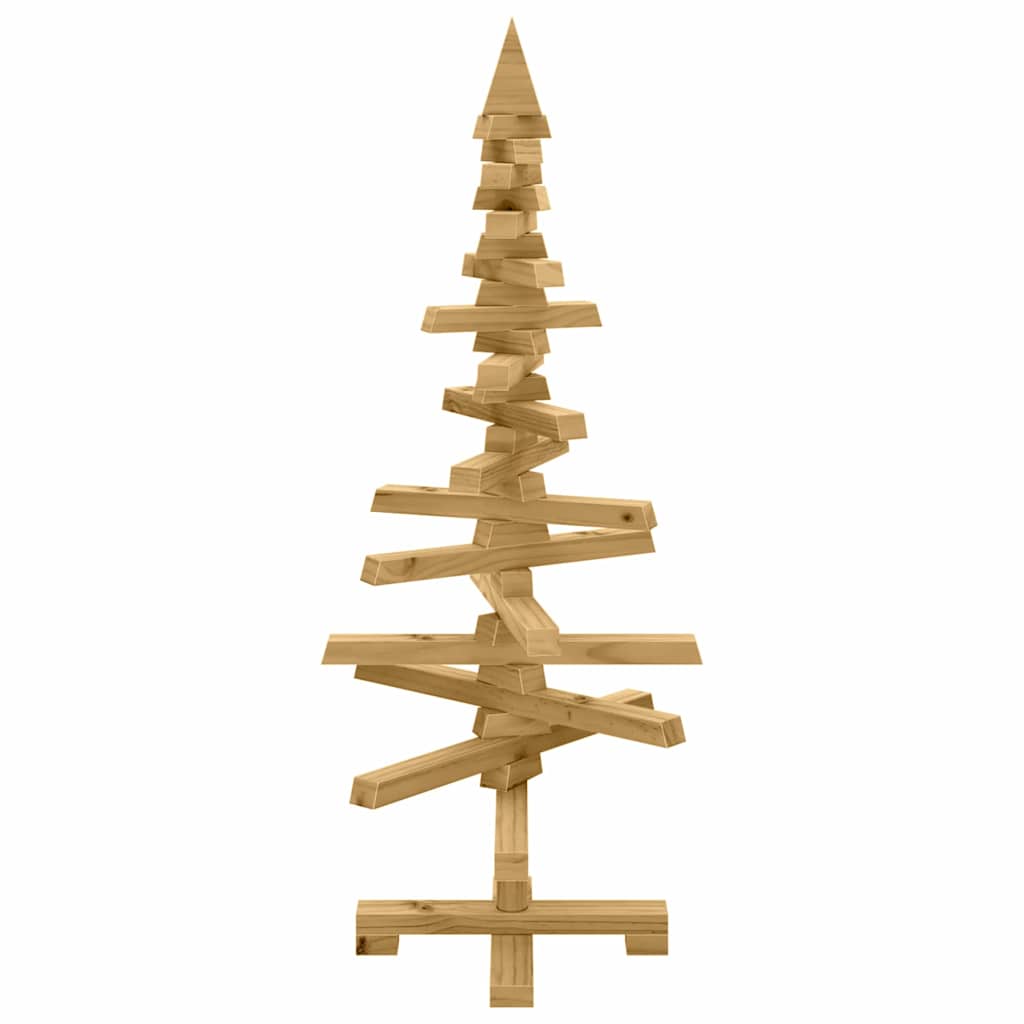 vidaXL Wooden Christmas Tree KOTKA Solid Pine Wood - Brown - 90 cm