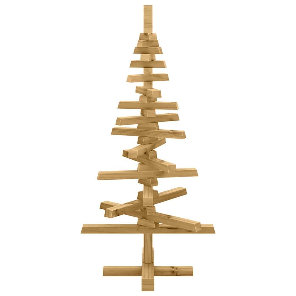vidaXL Wooden Christmas Tree KOTKA Solid Pine Wood - Brown - 90 cm