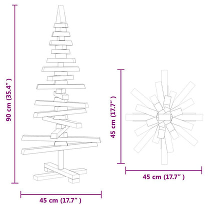 vidaXL Wooden Christmas Tree KOTKA Solid Pine Wood - Brown - 90 cm