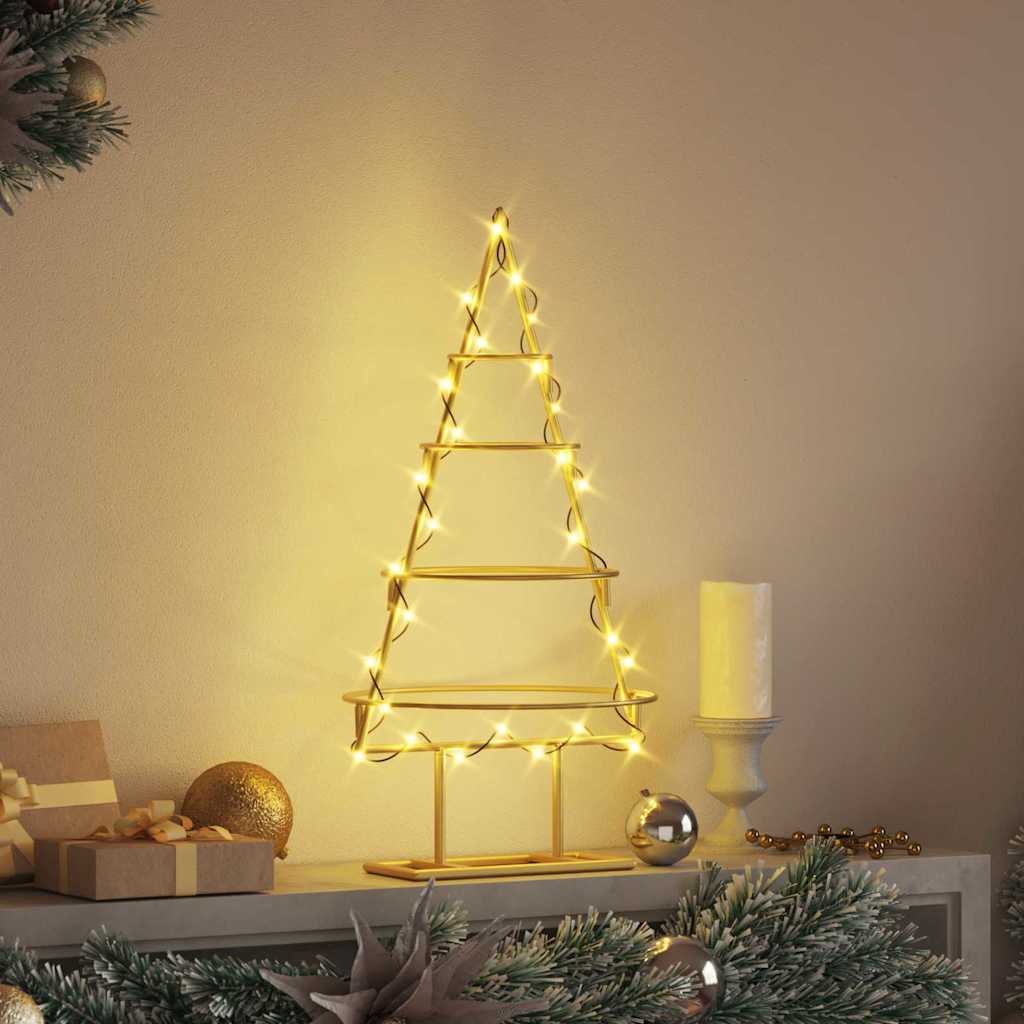vidaXL Metal Christmas Tree with Stand Gold 60 cm Powder-coated steel