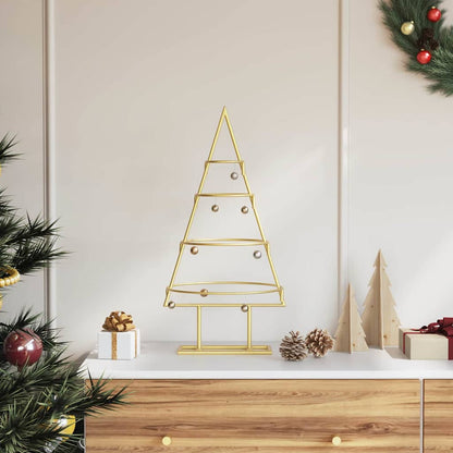 vidaXL Metal Christmas Tree with Stand Gold 60 cm Powder-coated steel