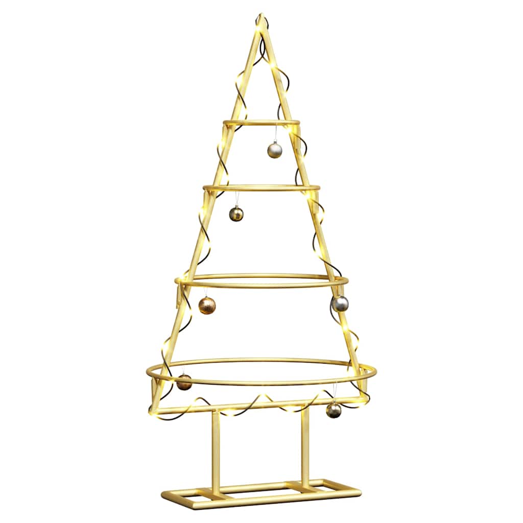 vidaXL Metal Christmas Tree with Stand Gold 60 cm Powder-coated steel
