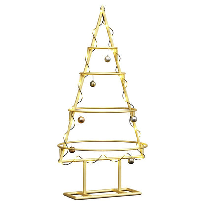 vidaXL Metal Christmas Tree with Stand Gold 60 cm Powder-coated steel