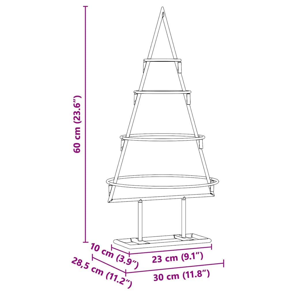 vidaXL Metal Christmas Tree with Stand Gold 60 cm Powder-coated steel