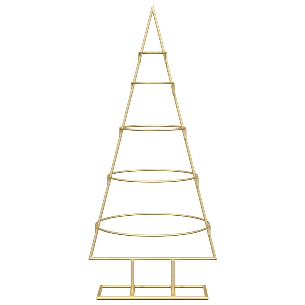 vidaXL Metal Christmas Tree with Stand Gold 90 cm Powder-coated steel