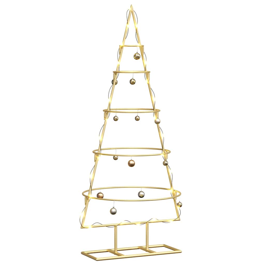 vidaXL Metal Christmas Tree with Stand Gold 90 cm Powder-coated steel